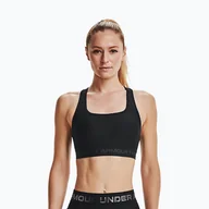 Bielizna sportowa damska - Biustonosz fitness Under Armour Crossback Mid black/black/jet gray - miniaturka - grafika 1