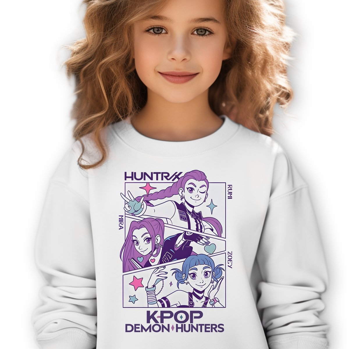 Bluza Dziecięca Biała DRUŻYNA GWIAZD Do Szkoły K-pop Muzyka Wz Rozm 128 cm