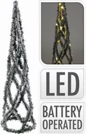 Oświetlenie świąteczne - Choinka świąteczna 30 LED ze śniegiem piramida dekoracyjna 60 cm zielony - miniaturka - grafika 1