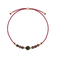 Bransoletki - Granat i turmalin na sznurku bransoletka zodiakalna Koziorożec - Manoki - miniaturka - grafika 1