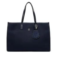 Torebki damskie - Torebka Tommy Hilfiger Th City Large Tote Melton AW0AW18215 Granatowy - miniaturka - grafika 1