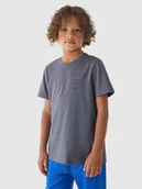 Koszulki dla chłopców - 4F T-shirt z nadrukiem chłopięcy - szary 146 (10-11 lat) - miniaturka - grafika 1