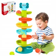 Zabawki interaktywne dla dzieci - Tor Kulkowy Zjeżdżalnia Wieża z Piłeczkami dla Dzieci Piramida 47cm prezent - miniaturka - grafika 1