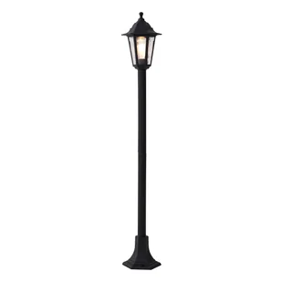 QAZQA Klasyczny słupek oświetleniowy zewnętrzny czarny 122 cm IP44 - New Haven Hammered - Lampy ogrodowe - miniaturka - grafika 1