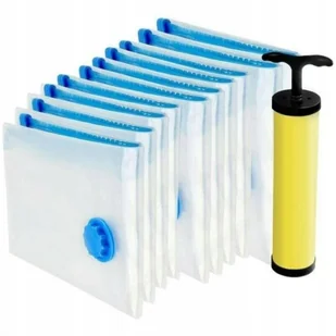 WORKI PRÓŻNIOWE 80 x 60 DO UBRAŃ 10szt. + POMPKA - Pokrowce na ubrania - miniaturka - grafika 1