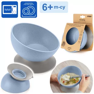 Miseczka z przyssawką dla dzieci BLW bezpieczna EKO Growing REER - Sztućce dla dzieci - miniaturka - grafika 1