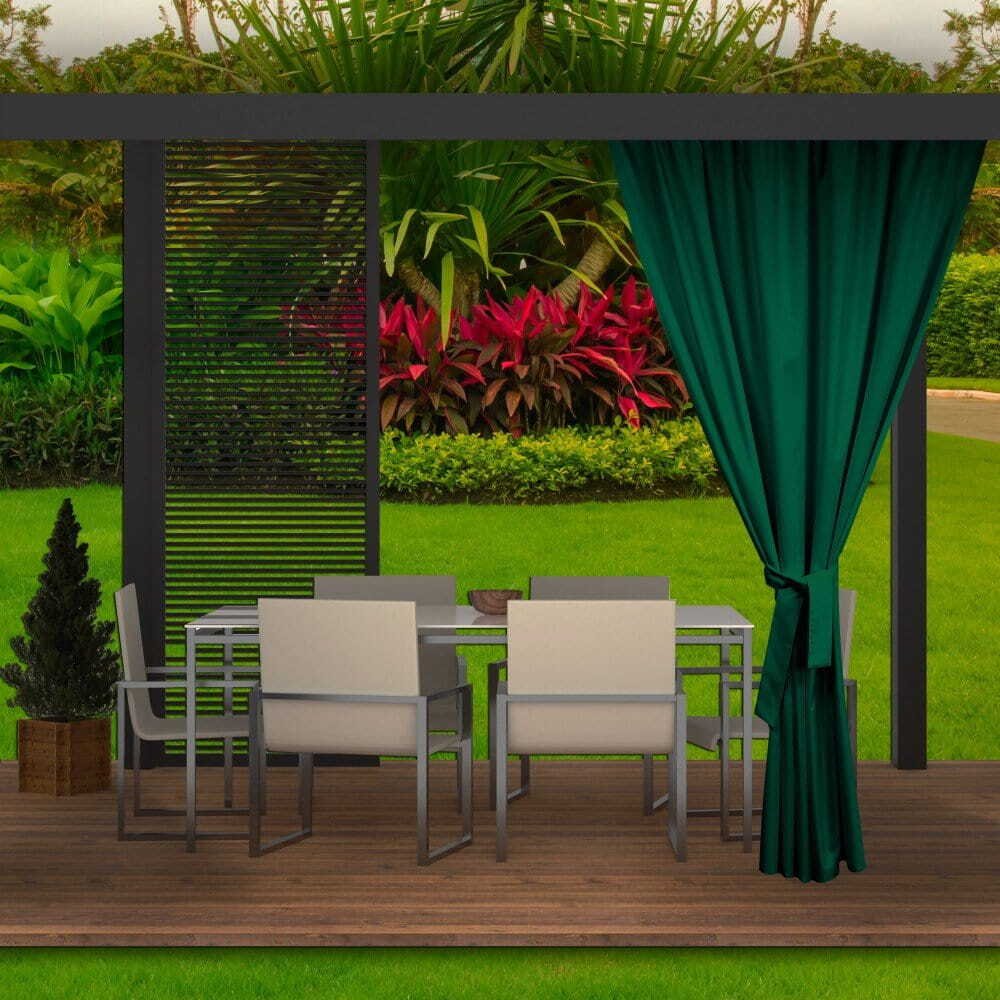 Zasłona ogrodowa 155x200cm zielona 1 szt zasłona zewnętrzna wodoodporna zasłona na taras balkon zasłona na zewnątrz zasłona do ogrodu