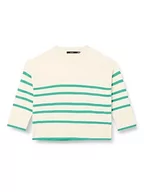 Swetry damskie - Bestseller A/S Damski sweter VMSABA LS O-Neck Stripe GA NOOS, brzoza/paski: miętowy, XXL, Birch/Stripes:mint, XXL - miniaturka - grafika 1