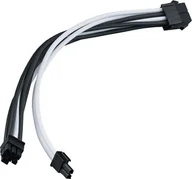 Kable komputerowe i do monitorów - SilverStone SilverStone PP07E-PCIBW 8-Pin-PCIe auf 6+2-Pin-PCIe Verlängerung, 250mm - Schwarz/Weiß - miniaturka - grafika 1