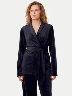 Triumph Szlafrok Sensual Velour 10221171 Granatowy - Szlafroki damskie - miniaturka - grafika 1