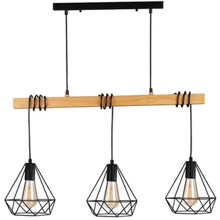 Polux Lampa wisząca VIGO WOOD z drewnianą wstawką geometryczne klosze 314673 - Lampy sufitowe - miniaturka - grafika 1