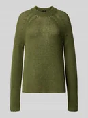 Swetry damskie - Sweter z dzianiny z okrągłym dekoltem model ‘KARA’ - miniaturka - grafika 1