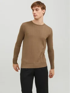 Jack&Jones Sweter 12208364 Brązowy Regular Fit - Swetry męskie - miniaturka - grafika 1
