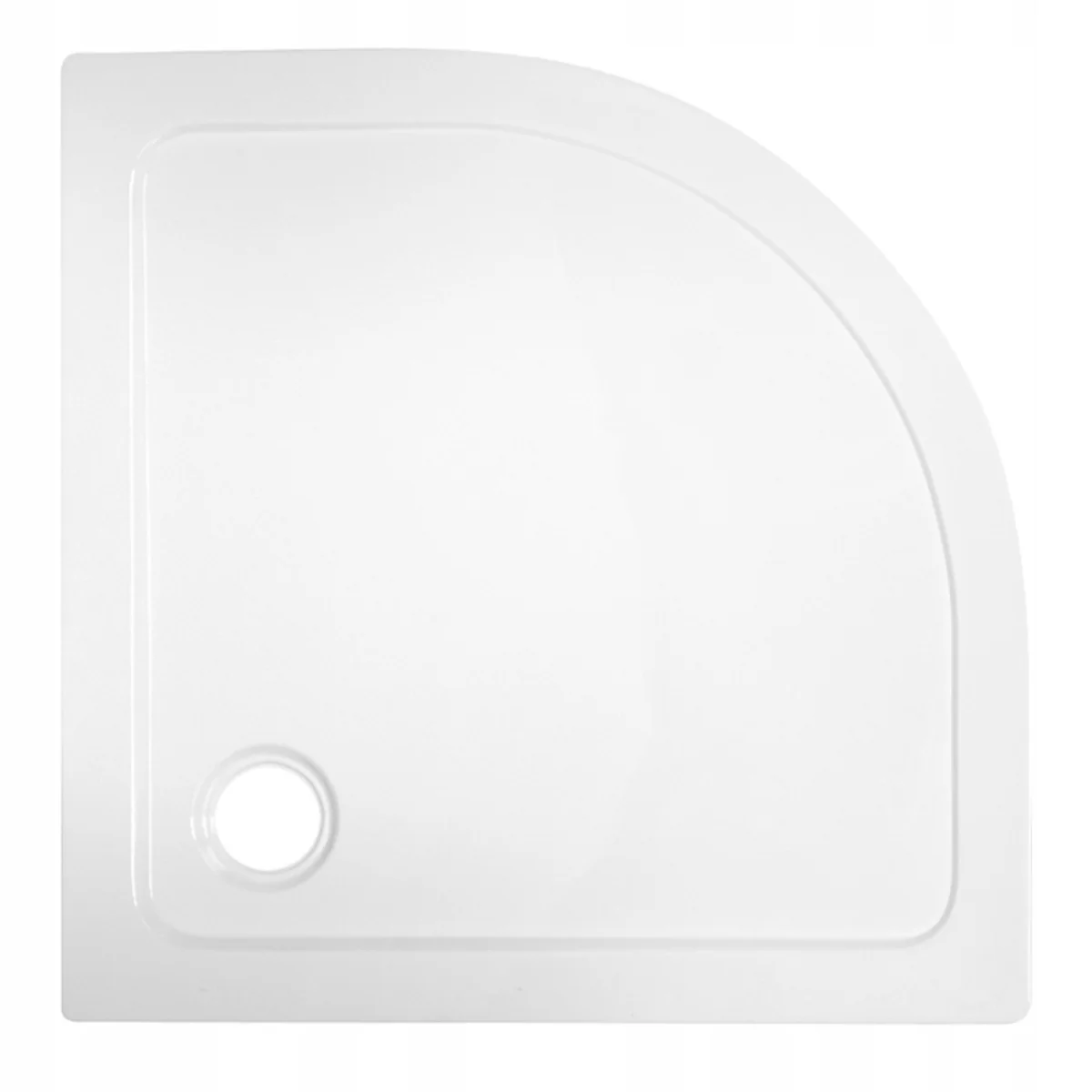 BRODZIK POD PRYSZNIC DO KABINY PÓŁOKRĄGŁY SLIM NISKI ST01A BIAŁY 80x80 CM