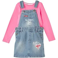 Sukienki - Sukienka dziewczęca Lee Cooper jeansowa bawełniana komplet z bluzką-140 - miniaturka - grafika 1