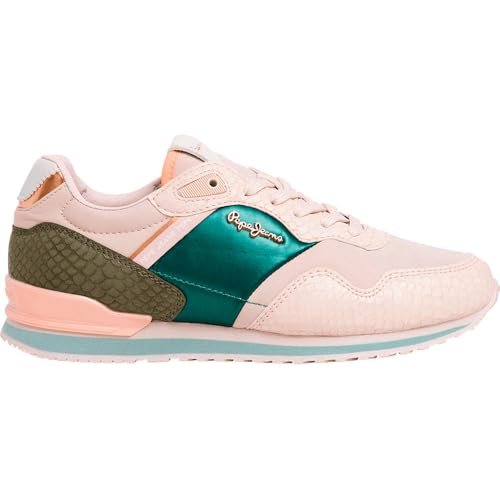 Pepe Jeans Damskie trampki LONDON MIX W, różowe (różowy), 40 EU, Różowy różowawy różowy, 7 UK