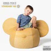 Szafy i szafki dla dzieci - Pufa siedzisko z uszami Ears Velvet - Żółta - miniaturka - grafika 1