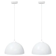 Lampy ogrodowe - vidaXL Lampy wiszące 2 szt. Regulowana wysokość E27 Biały Ø30 cm Metal - miniaturka - grafika 1