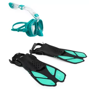 Zestaw do snorkelingu AQUASTIC Maska + Fajka niebieski SMFK-01SN L-XL - Maski do nurkowania - miniaturka - grafika 1