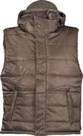 Kamizelki męskie - MFH KAMIZELKA US puchowa z kapturem brązowa L - miniaturka - grafika 1