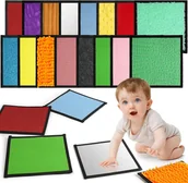 Zabawki sensoryczne - ZESTAW MAT SENSORYCZNYCH DLA DZIECI 16x GRA SENSORYCZNA STRUKTURALNA ROZWÓJ - miniaturka - grafika 1