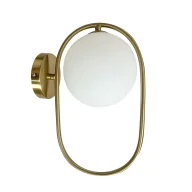 Lampy ścienne - Złoty kinkiet z białym kloszem w stylu glamour M082 R5-P84 - miniaturka - grafika 1