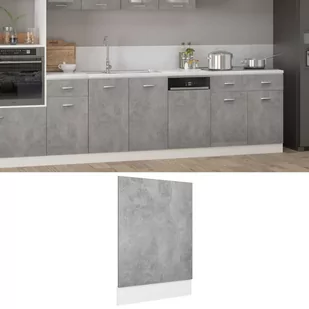vidaXL Panel do zabudowy zmywarki, szarość betonu, 45x3x67 cm, płyta vidaXL - Fronty meblowe - miniaturka - grafika 1