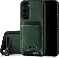 Etui i futerały do telefonów - Etui SURAZO Premium z prawdziwej skóry do Samsung Galaxy A54 Etui odporne na wstrząsy skórzane etui na telefon komórkowy Etui zderzak (ciemnozielony) - miniaturka - grafika 1
