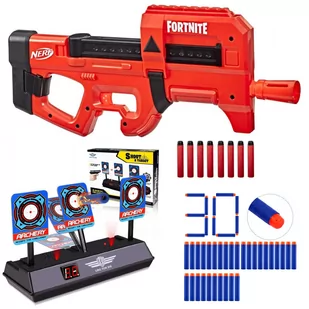 Nerf Fortnite Compact SMG czerwony F4106 + tarcza na 3 cele + 30 strzałek - Zabawki militarne - miniaturka - grafika 1