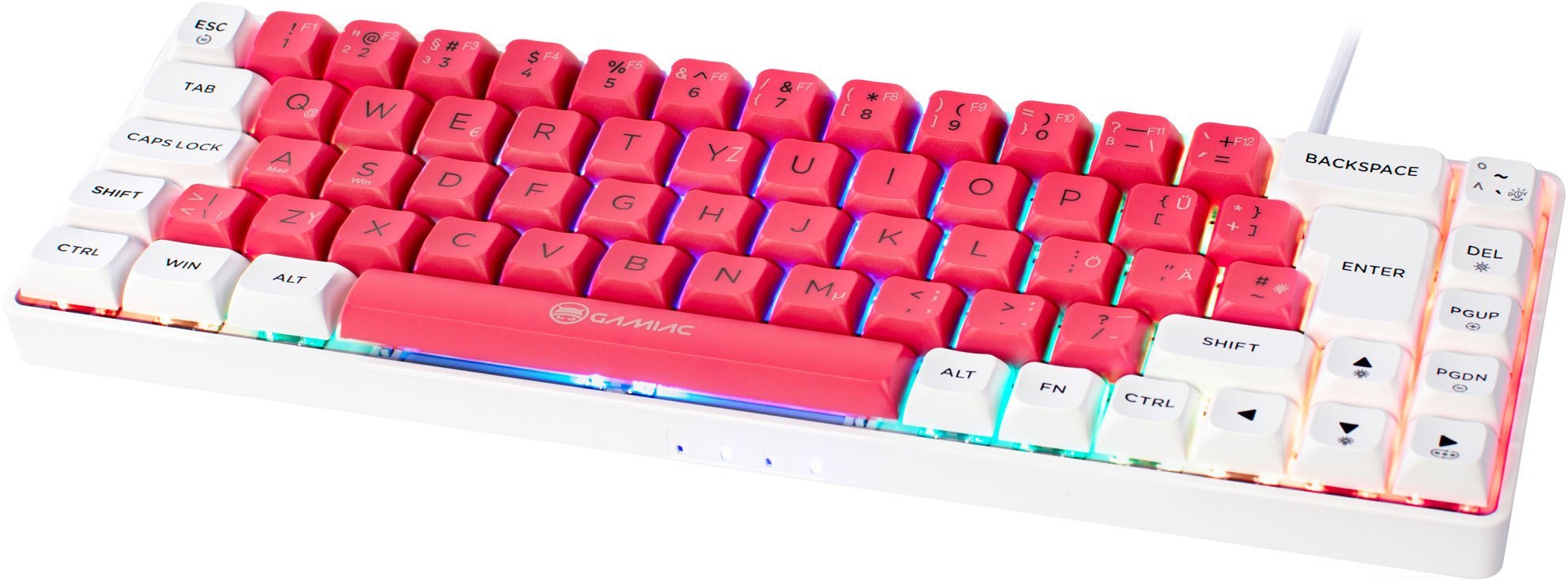 Gamiac TKL69G SF Gaming Keyboard, Kailh Blue - white/red GAKM-G69DW2R.21