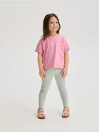 Bluzki dla niemowląt - Reserved - Bawełniany t-shirt z haftem - różowy - miniaturka - grafika 1