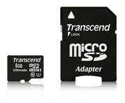 Karty pamięci - Karta pamięci Transcend MicroSDHC 8GB UHS-I U1 (90MB/s) + adapter (TS8GUSDHC10U1) - miniaturka - grafika 1