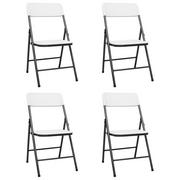 Fotele i krzesła ogrodowe - vidaXL Składane krzesła ogrodowe, 4 szt., HDPE, białe - miniaturka - grafika 1