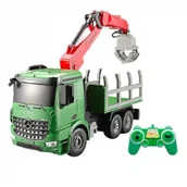 Samochody i pojazdy dla dzieci - Double Eagle Dźwig do przewozu drewna Mercedes-Benz 1:20 2.4GHz dźwięki i światła ruchomy wysięgnik) DE/E352-003 - miniaturka - grafika 1