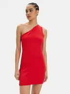 Sukienki - Tommy Jeans Sukienka letnia DW0DW17947 Czerwony Slim Fit - miniaturka - grafika 1