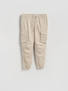 Reserved - Spodnie cargo jogger - beżowy - Spodnie męskie - miniaturka - grafika 1
