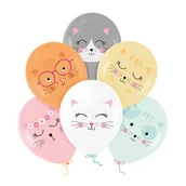 Balony i akcesoria - Balony Kotki 30 cm - 6 sztuk - miniaturka - grafika 1