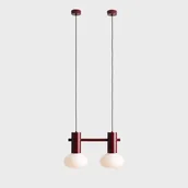Lampy sufitowe - Wisząca lampa nad stół Flo 2 Ruby 7000H27_S czerwona - miniaturka - grafika 1