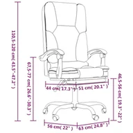 Fotele i krzesła biurowe - Rozkładane, masujące krzesło biurowe, białe, sztuczna skóra! - miniaturka - grafika 1