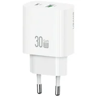 Ładowarki do telefonów - Ładowarka sieciowa USAMS CC316 T65 30W 1xUSB-C 1xUSB-A Fast Charging biały - miniaturka - grafika 1