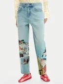 Spodnie damskie - Desigual Jeansy Amalfi 26SWDD01 Kolorowy Tapered Fit - miniaturka - grafika 1