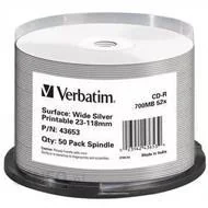 Nośniki danych - Verbatim CD-R 700MB x52 50szt błyszcząca powierzchnia szeroki nadruk - miniaturka - grafika 1