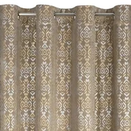 Zasłony - Euro Firany Zasłona Gotowa 140 x 250 Przelotka Laura Beż+Złoty 1218084 - miniaturka - grafika 1