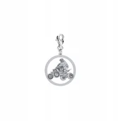 Bransoletki - Charms Srebrny Quad Prezent Biżuteria Zawieszka ŻYCZENIA GRATIS - miniaturka - grafika 1