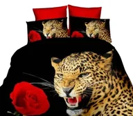 Pościel dla dzieci - Pościel Gepard z różą/czarna - 140x200 - 3 części - miniaturka - grafika 1