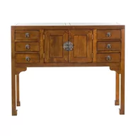 Konsole i sekretarzyki - Dekoria Dekoria Konsola Ibuku brown 120x38x95cm 120x38x95cm 006-417 - miniaturka - grafika 1