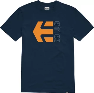 Koszulki męskie - t-shirt męski ETNIES CORP COMBO TEE Navy/Orange - grafika 1