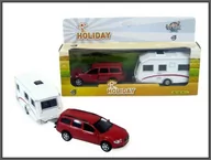 Samochody i pojazdy dla dzieci - Hipo HKG Volvo V70 camping z przyczepą metal w pud - miniaturka - grafika 1