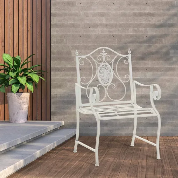 Krzesło Ogrodowe Żeliwne na Balkon Zestw 2 krzeseła Elegancke Punjab