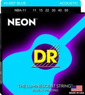 Struny gitarowe  - DR Stringi NBA-11 Neon Blue zestaw strun akustycznych NBA-11 Neon Blue - miniaturka - grafika 1